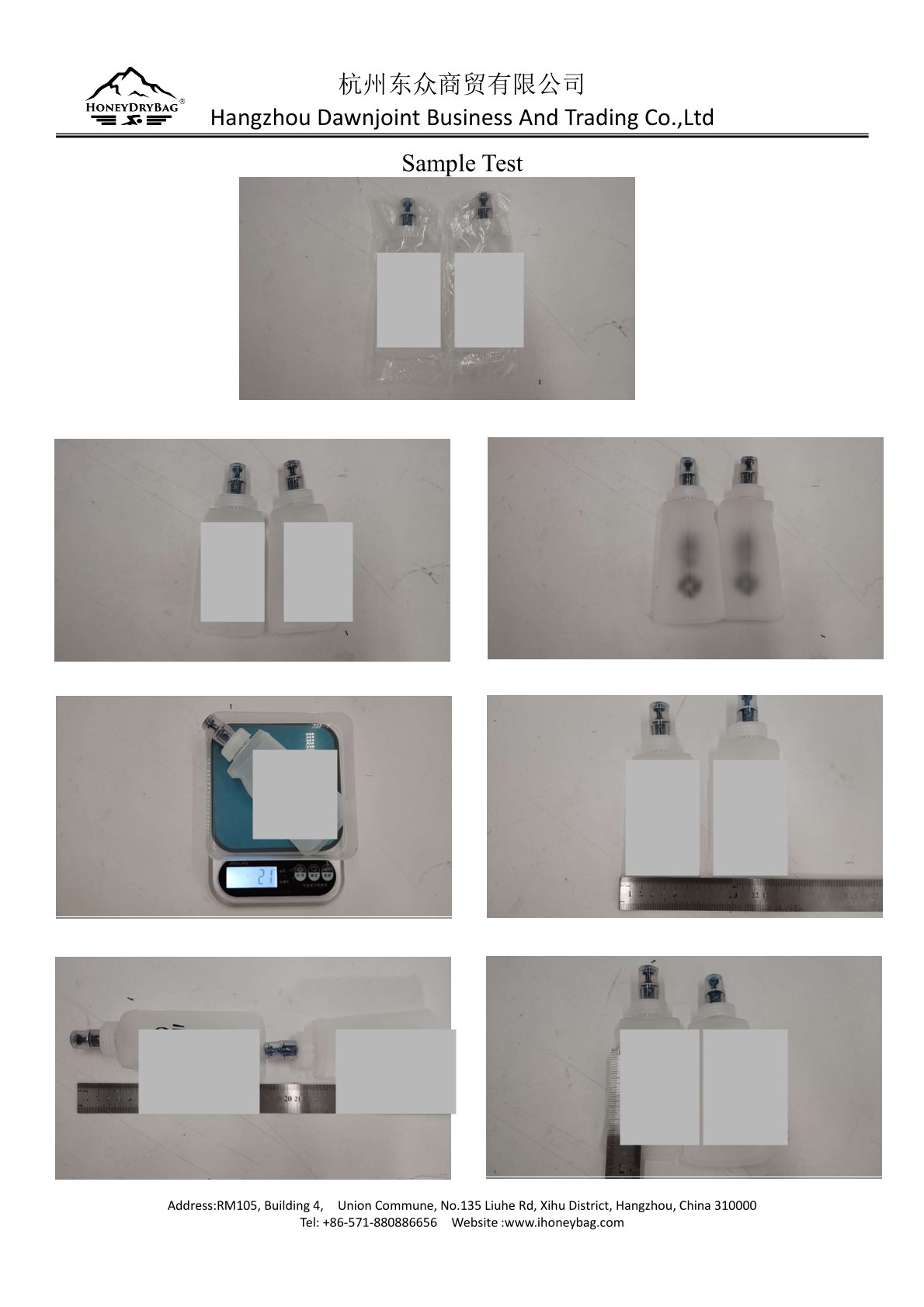 Soft flask sample dimensions and weight checked during QC inspection
